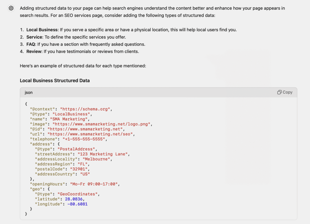 Structured Data Chatgpt Seo